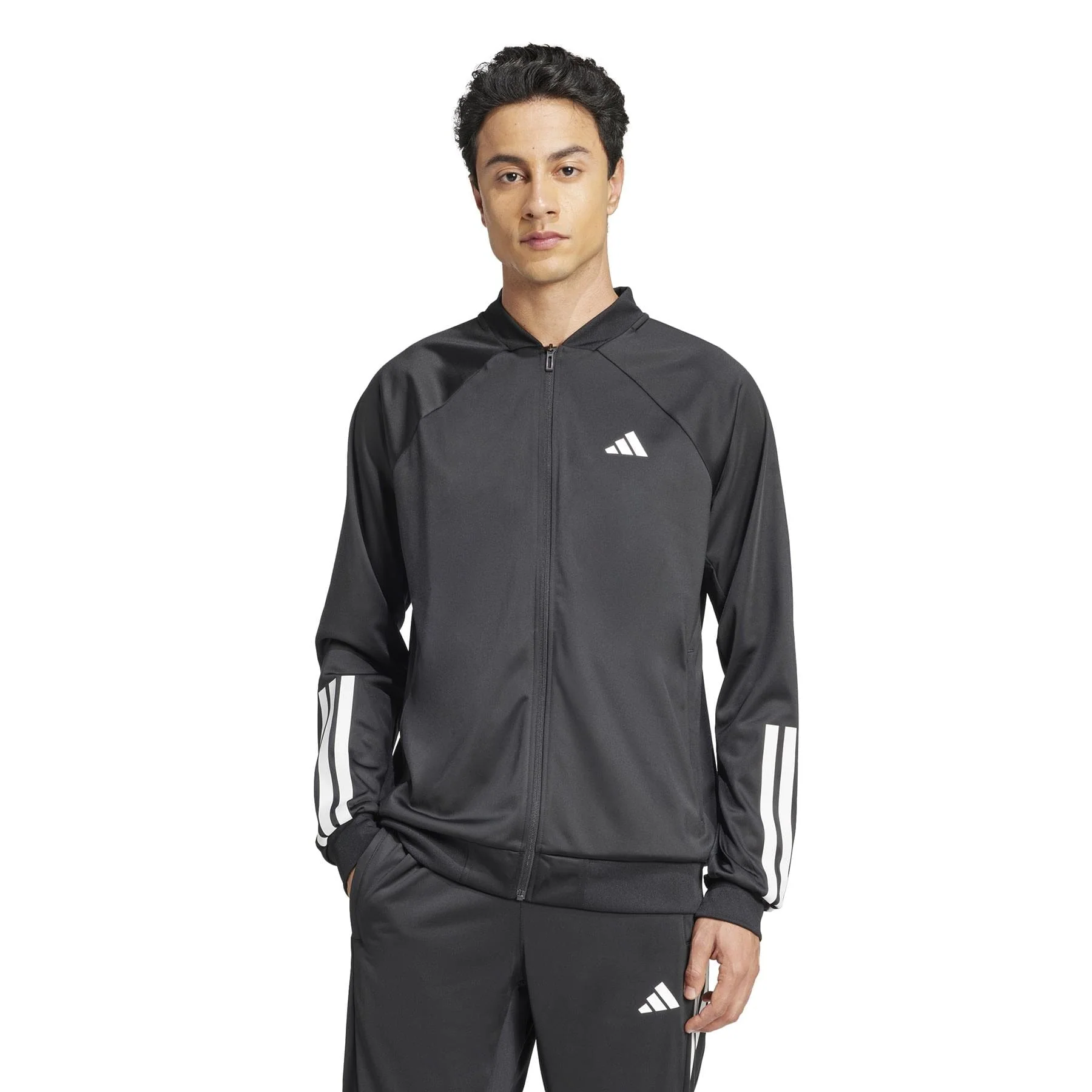 ADIDAS Mens 3 Stripe Knit Padel Jacket - Black - Image 3