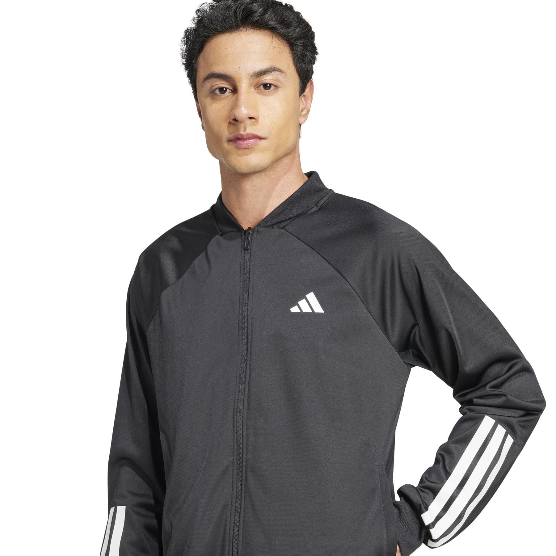 ADIDAS Mens 3 Stripe Knit Padel Jacket - Black - Image 6