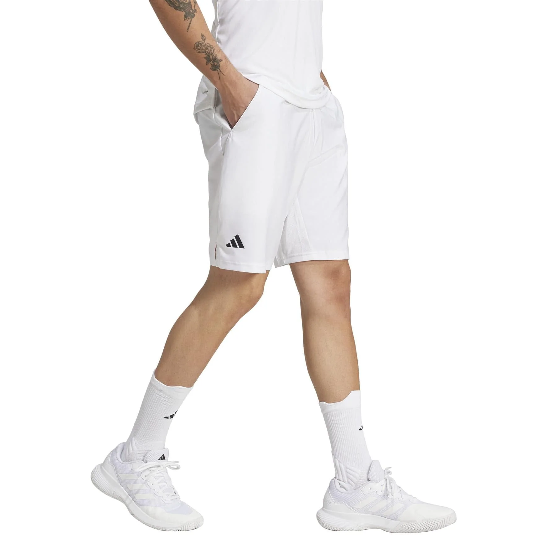 ADIDAS Mens 3 Stripe Padel Shorts - White - Image 6