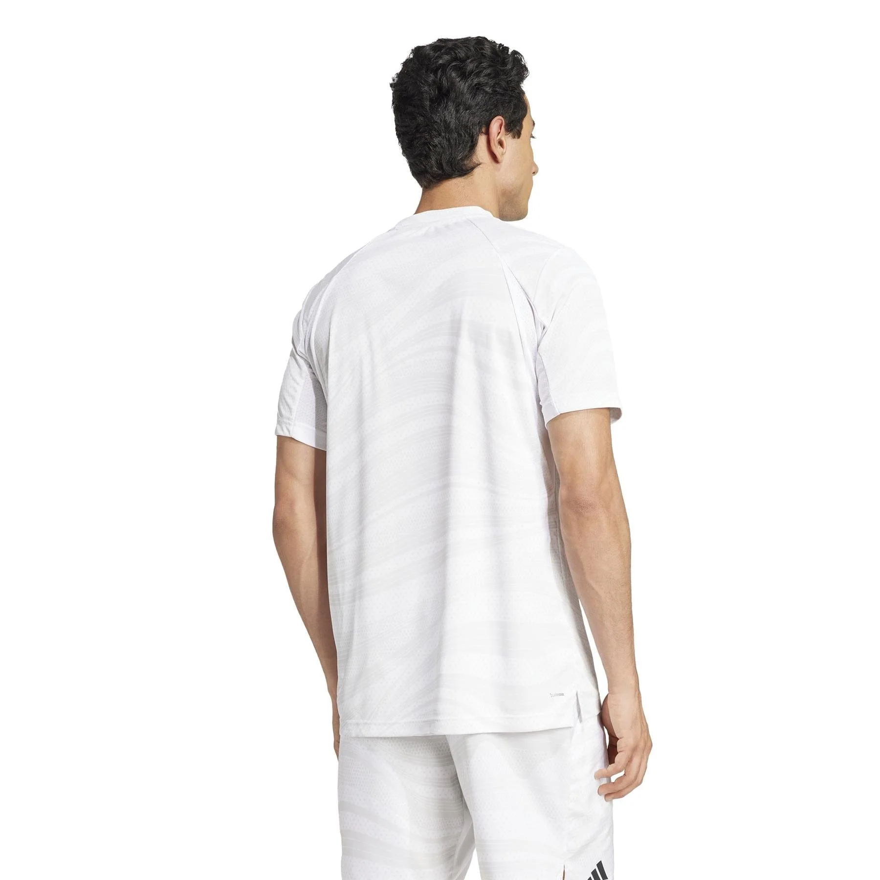 ADIDAS Mens Club Graphic Padel T-Shirt - White / Grey - Image 3